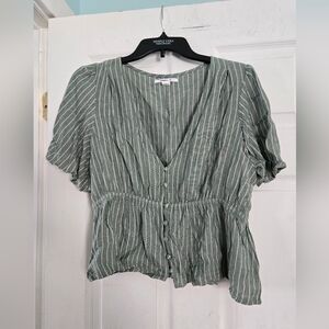 Green And White Striped O'Neill Shirt